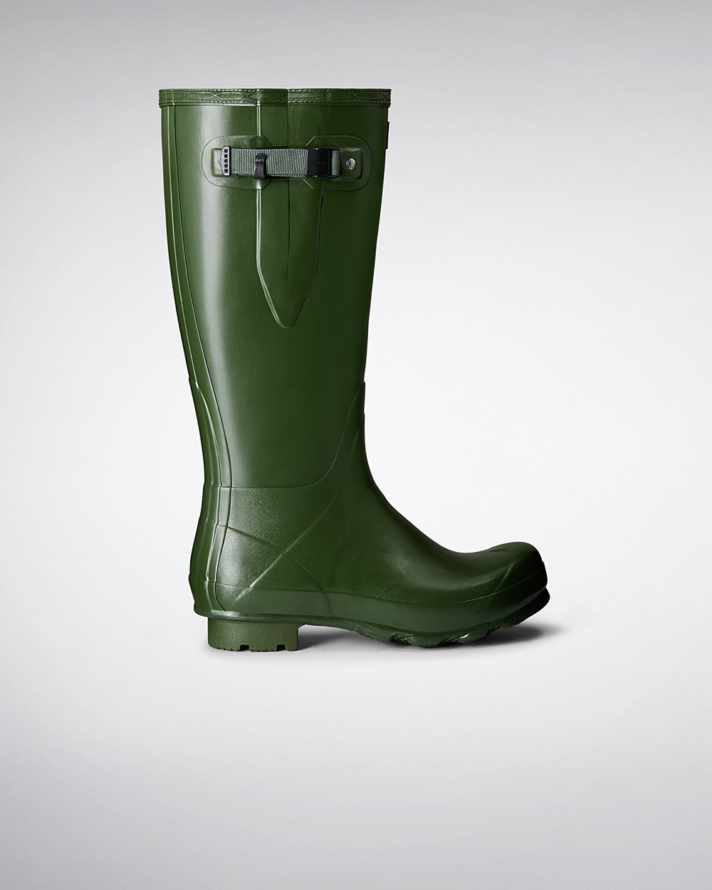 Hunter Norris Field Side Adjustable Tall Rain Boots - Sale Mens Green - SZUDOC953